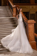 Elegant Mermaid Wedding Dresses Shiny Party Appliques Spaghetti Straps Gown