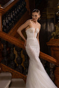 Romantic Sweetheart Wedding Dress Bride Robe Elegant Mermaid Lace Long Bridal Gown