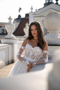 Exquisite White deceny Formal Gowns Sweet Heart Sweep Trian Lace Appliques ornament Wedding Sexy backless bridal Gown