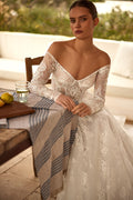 Modest Lace Appliques Wedding Dresses For Bride Back Zipper A-line Bridal Gown Vestido De Novia