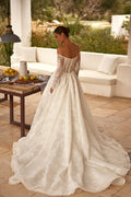 Modest Lace Appliques Wedding Dresses For Bride Back Zipper A-line Bridal Gown Vestido De Novia