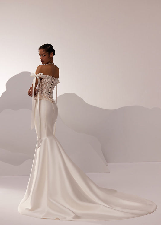 Wedding Dress Off-the-shoulder Mermaid Elegant Exquisite style Luxury Sweep Train