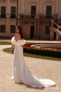 Wedding Dress Crepe Fashion A-Line Off Shoulder Floor-Length Elegant Exquisite Morden style Luxury