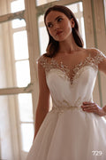 Luxury Women's White Wedding Dress Lace A-Line Dress Bridal Gowns