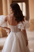 A Line Wedding Dresses Off Shoulder Applique Tulle Sweetheart Bride Dress Bridal Gown Vestido De Novia