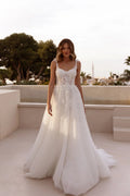 A-line Wedding Dresses Floral Applique Boho Bridal Gowns Vestido De Novia