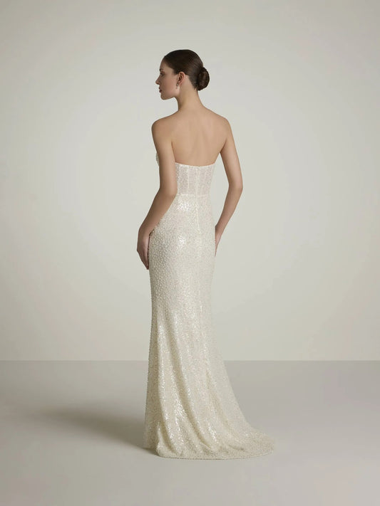 2 su 1 abito da sposa sirena moderna manica a maniche papi raso da sposa abito da sposa Princess Vestido de nolia