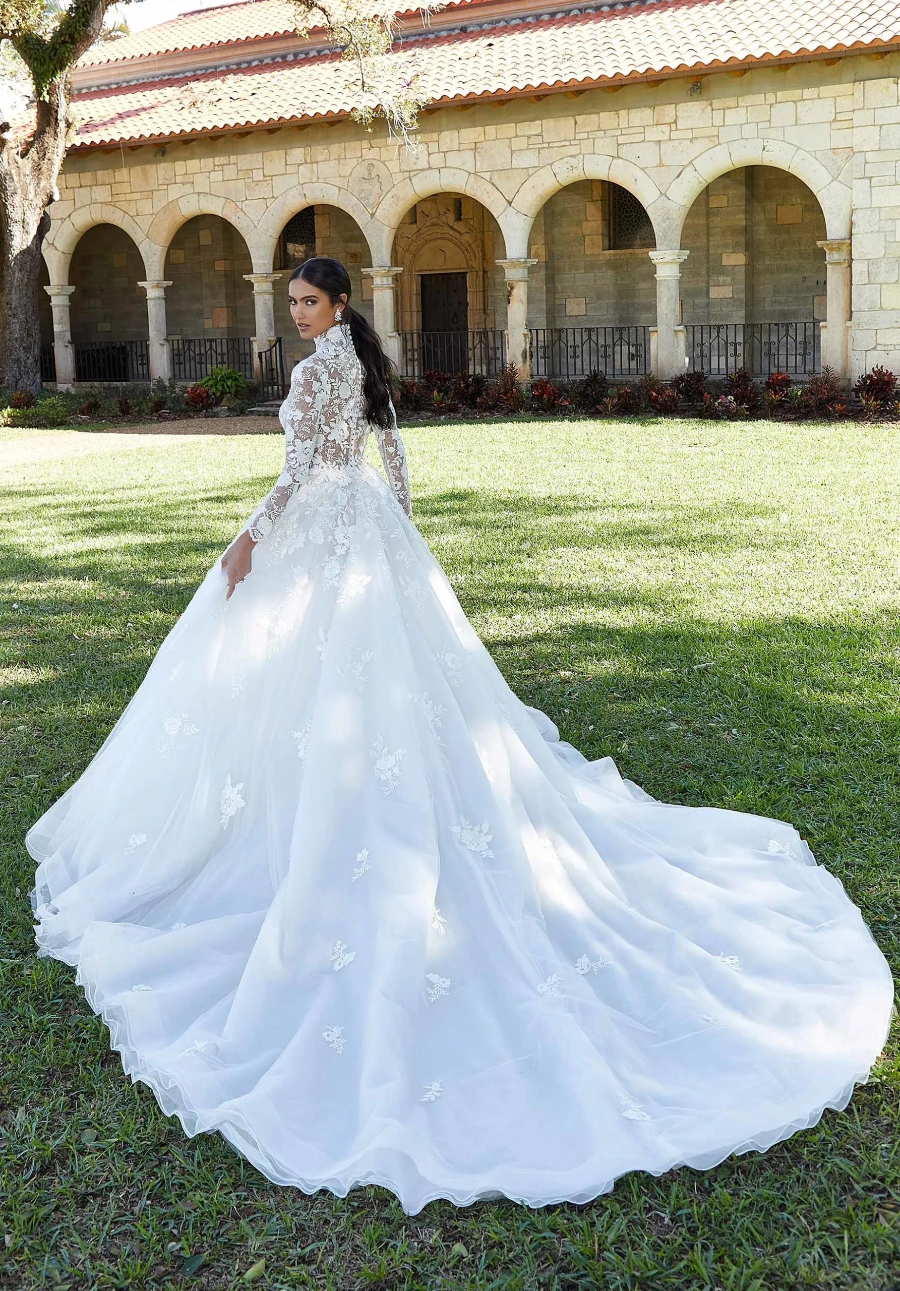 Muslim Women's Wedding Dresses Lace Applique Long Sleeve High Collar A-Line Princess Bridal Gowns свадебное платье Vestido