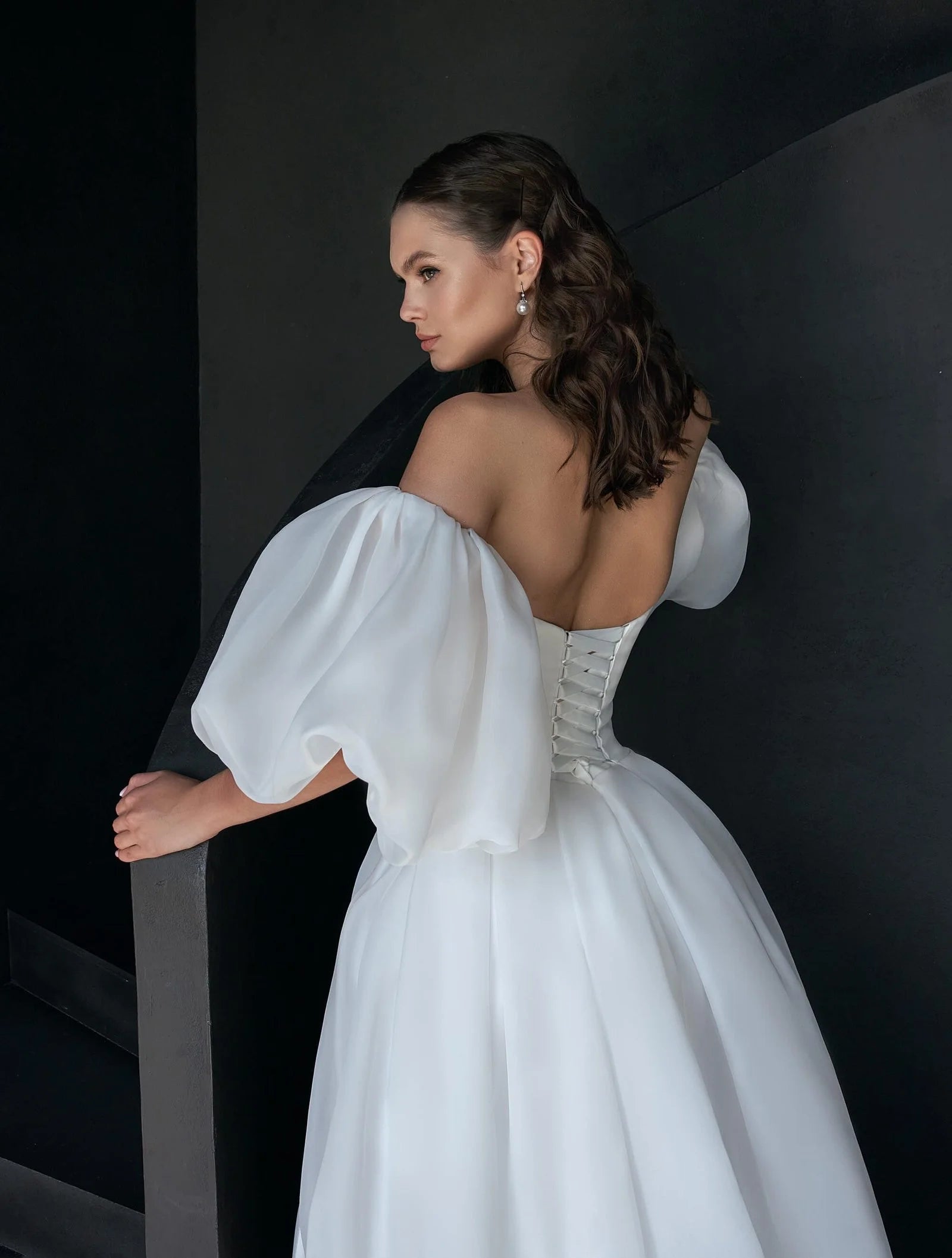 Romantic A-Line Puffy Bridal Gown with Puff Sleeves and Sweetheart Neckline for a Stunning Look