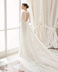 Graceful Sheath Wedding Gown with Exquisite Lace Detailing, Elegant Long Sleeves, and a Flattering V-Neckline for a Timeless and Sophisticated Bridal Look