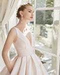 Fairytale Ball Gown Wedding Dress with Delicate Spaghetti Straps, a Flattering V-Neckline, and a Graceful Dropped Waist for a Breathtaking and Regal Bridal Look