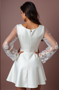Mini Short Wedding Dress with Elegant Details for a Glamorous Look