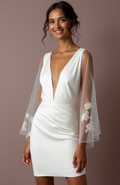 Short Mini Wedding Dress for Outdoor Ceremonies and Casual Weddings