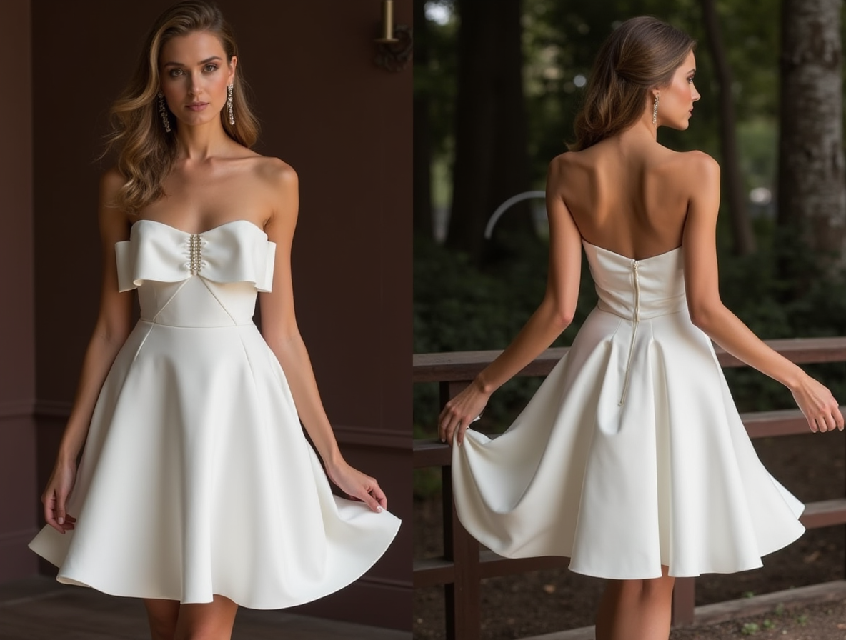 Sexy White Mini Short Wedding Dress with a Slit for a Bold and Confident Bridal Look