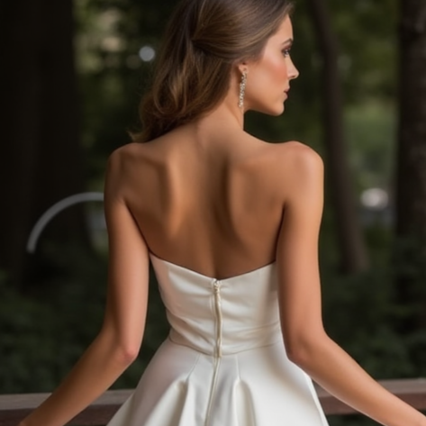 Sexy White Mini Short Wedding Dress with a Slit for a Bold and Confident Bridal Look