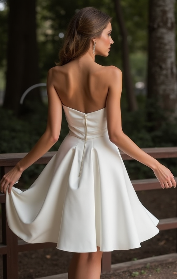 Sexy White Mini Short Wedding Dress with a Slit for a Bold and Confident Bridal Look