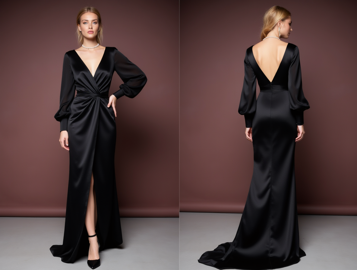 Black Wedding Dress with a High Slit for an Edgy and Sexy Look