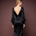 Black Wedding Dress with a High Slit for an Edgy and Sexy Look