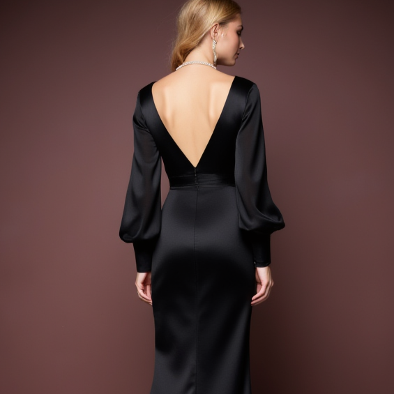Black Wedding Dress with a High Slit for an Edgy and Sexy Look