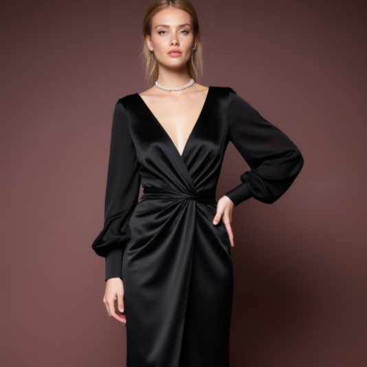 Black Wedding Dress with a High Slit for an Edgy and Sexy Look