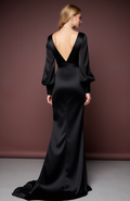 Black Wedding Dress with a High Slit for an Edgy and Sexy Look