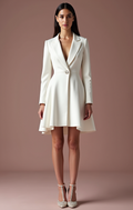 Elegant White Mini Short Wedding Dress with a Draped Skirt for a Luxe and Flowing Look