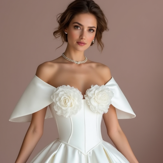 Ultra-Glamorous White Princess Wedding Dress with Crystal Beading and Full Skirt