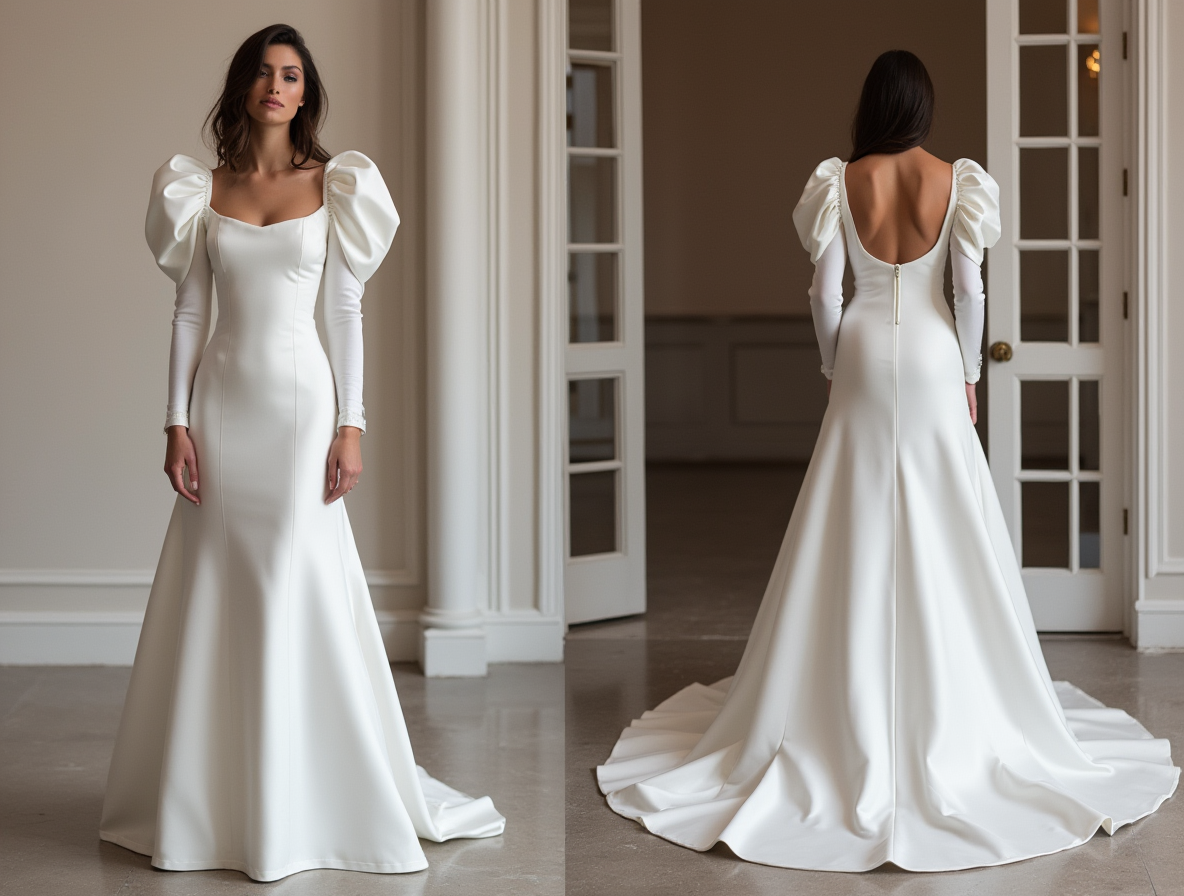 Sexy White Mermaid Wedding Gown with a High Slit for a Bold, Edgy Look