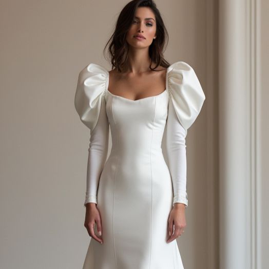 Sexy White Mermaid Wedding Gown with a High Slit for a Bold, Edgy Look