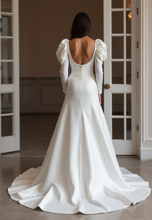 Sexy White Mermaid Wedding Gown with a High Slit for a Bold, Edgy Look