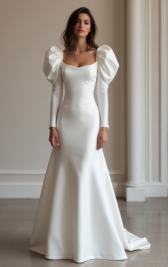 Sexy White Mermaid Wedding Gown with a High Slit for a Bold, Edgy Look