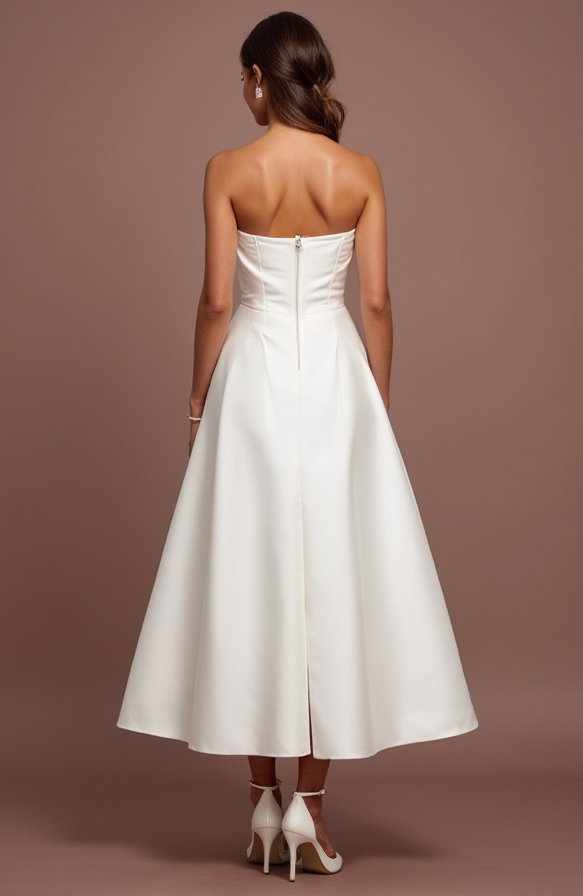 Trendy White Mini Short Wedding Dress with Asymmetrical Hemline for a Fashion-Forward Look