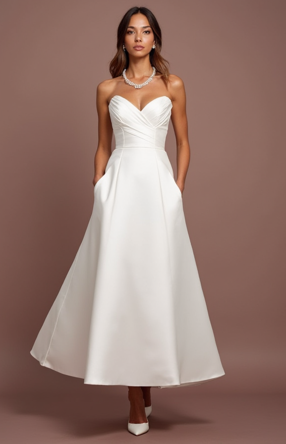 Trendy White Mini Short Wedding Dress with Asymmetrical Hemline for a Fashion-Forward Look