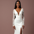 Stunning A-Line White Wedding Dress with a Lace-up Back for a Custom Fit