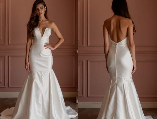 Sexy White Mermaid Wedding Dress with a Lace-Up Back for a Custom Fit