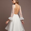 Bohemian White Mini Short Wedding Dress with a Relaxed Fit for Effortless Bridal Style