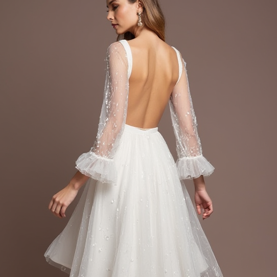 Bohemian White Mini Short Wedding Dress with a Relaxed Fit for Effortless Bridal Style