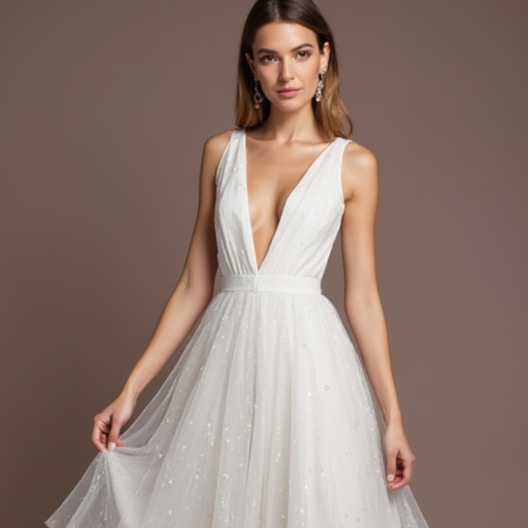 Bohemian White Mini Short Wedding Dress with a Relaxed Fit for Effortless Bridal Style