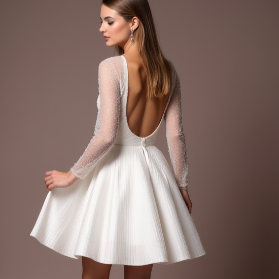 Modern White Mini Short Wedding Dress with a One-Shoulder Design for a Unique Look
