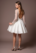 Modern White Mini Short Wedding Dress with a One-Shoulder Design for a Unique Look