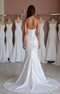 Timeless White A-Line Wedding Dress with Delicate Lace and a Flowy Silhouette