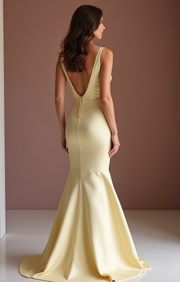 Romantic Yellow Evening Dress & Prom Dress with Long Bell Sleeves