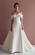 Unique White Princess Bridal Gown with Cascading Ruffles and a Dramatic Silhouette