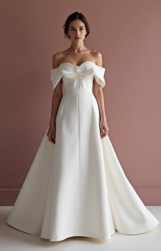 Unique White Princess Bridal Gown with Cascading Ruffles and a Dramatic Silhouette