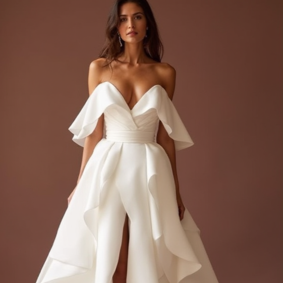 White Princess Wedding Dress with a Corset Bodice for a Flattering Fit