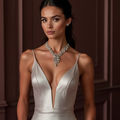 Flirty Silver Evening Dress & Prom Dress with Slit Skirt and Crystal Belt