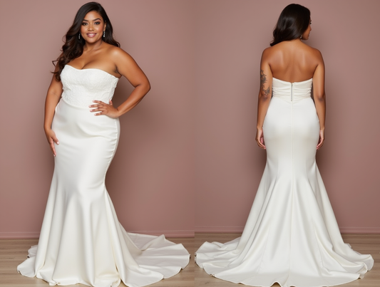 Mermaid White Wedding Dress with Delicate Embroidery for a Feminine Touch