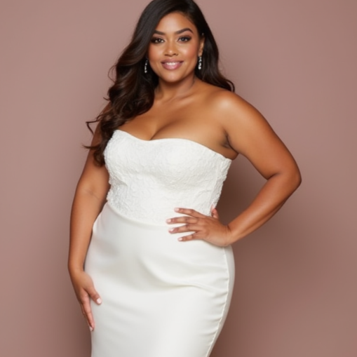 Mermaid White Wedding Dress with Delicate Embroidery for a Feminine Touch