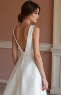 Glamorous White A-Line Bridal Gown with Sparkling Beads and Elegant Train