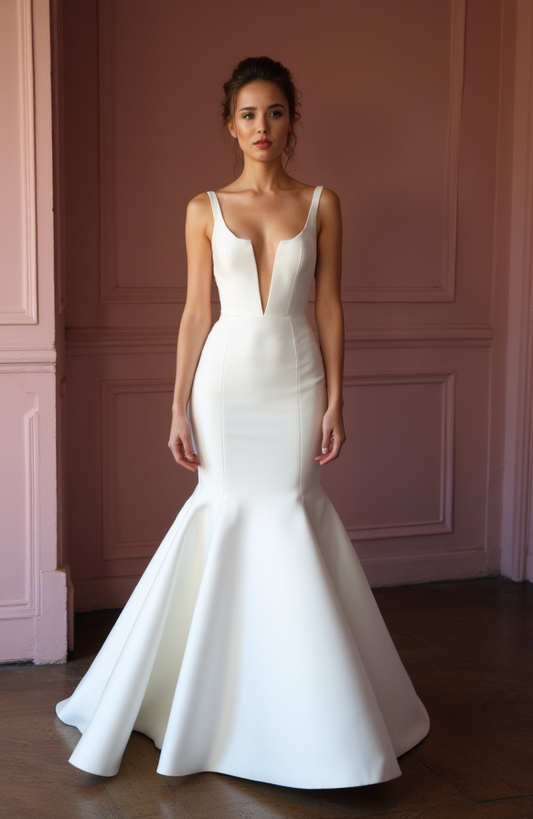 Mermaid Wedding Dress with a Long Train for a Grand and Regal Entrance